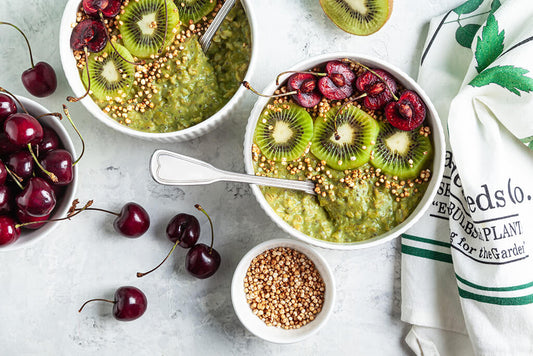 Matcha Porridge als Frühstück